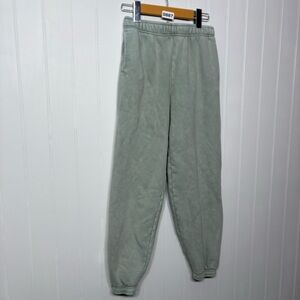 TNA Cozy Fleece Mega Sweatpants XXS Sage Green Joggers Minimalist